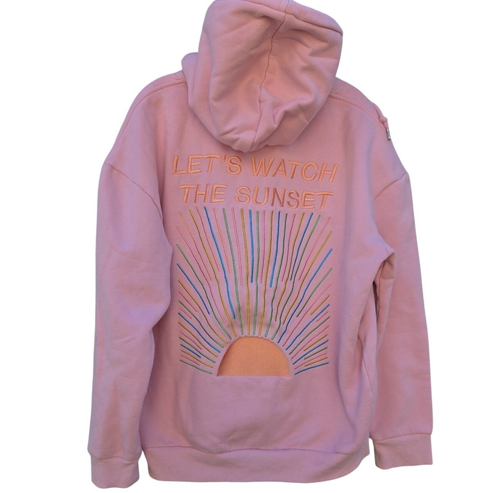 Dandy Let's Watch the Sunset" Oversized Lux Hoodie Vintage Washed Pink Coastal